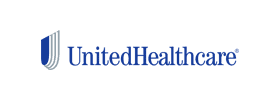 A green background with the word united health written in blue.